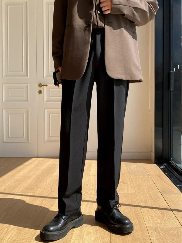 RIWYN Men Semi Formal Straight Fit Korean Pants