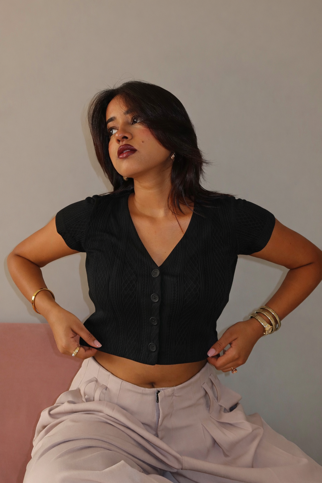 RǏWYÑ | Cable Whisper Cropped Cardigan