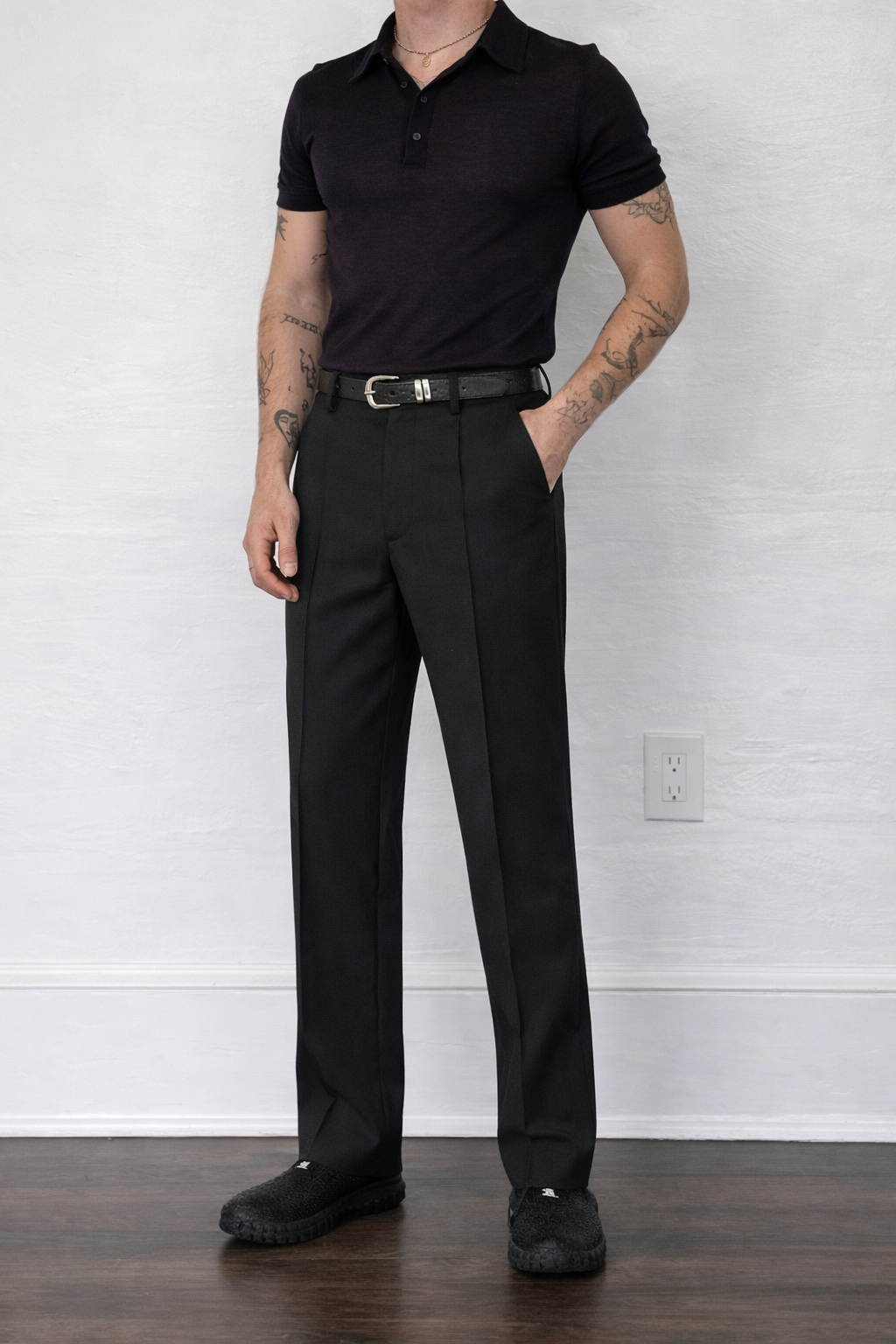 RIWYN Straight Korean Pin-Tuck Pants
