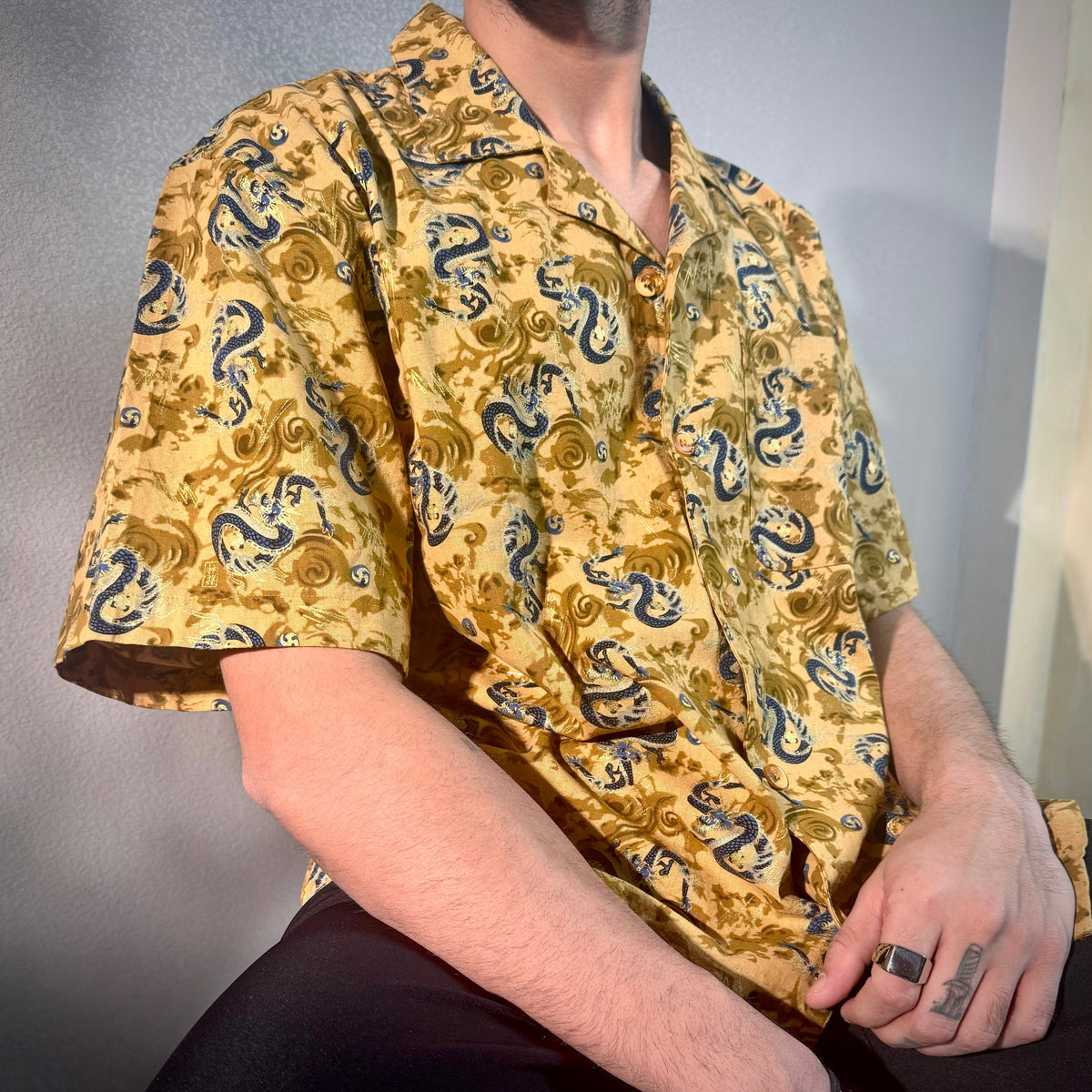 RIWYN Dragon Evil Eye Structured Shirt