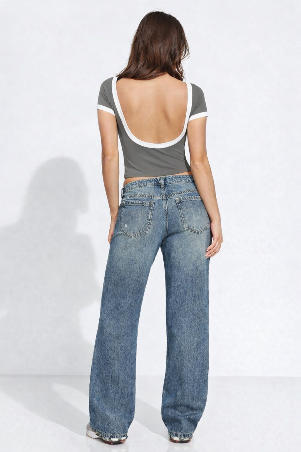 RǏWYÑ | Contrast Soft Touch Scoop Neck Tee