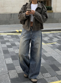 RǏWYÑ | Fade Dusk Blue Wide Leg Jeans