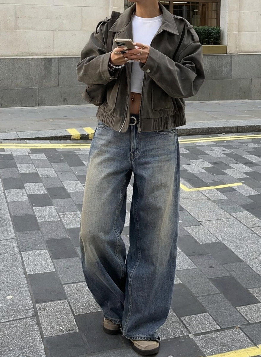 RǏWYÑ | Fade Dusk Blue Wide Leg Jeans