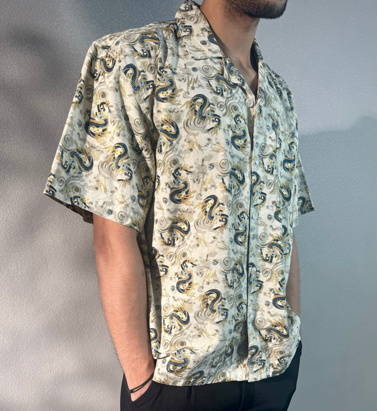 RIWYN Dragon Evil Eye Structured Shirt