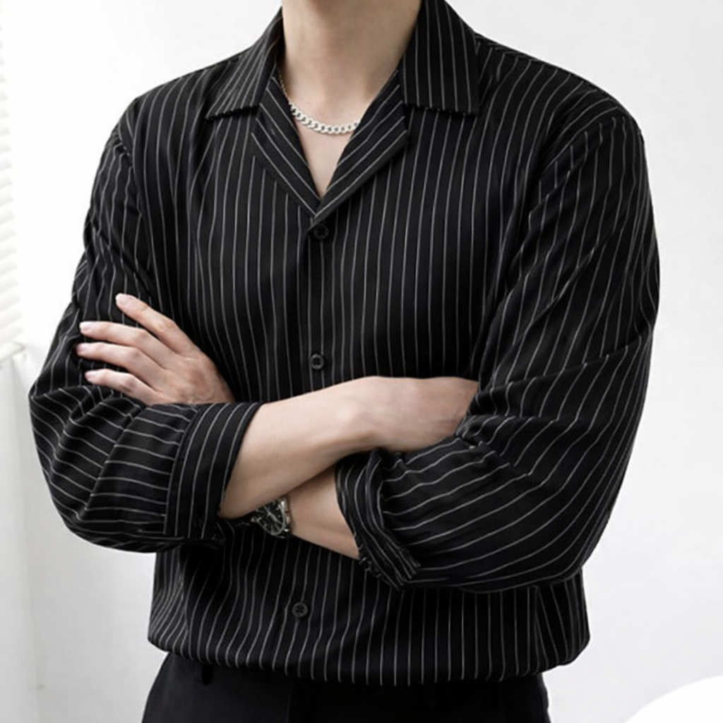 RIWYN The Stripe Full-Sleeves Korean Shirt