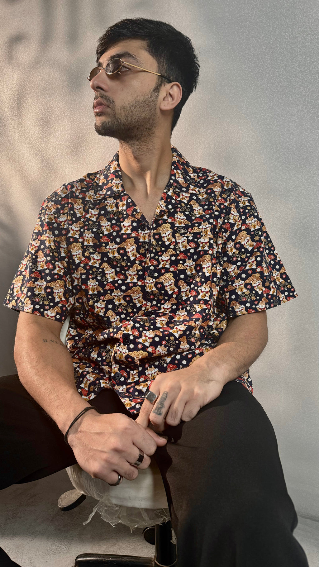 RIWYN Shanghai Fortune Cat Structured Shirt