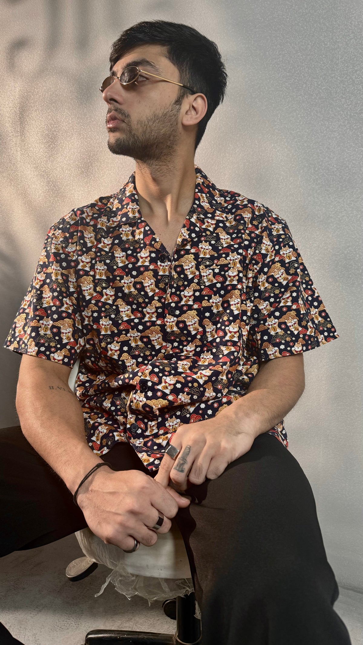 RIWYN Shanghai Fortune Cat Structured Shirt