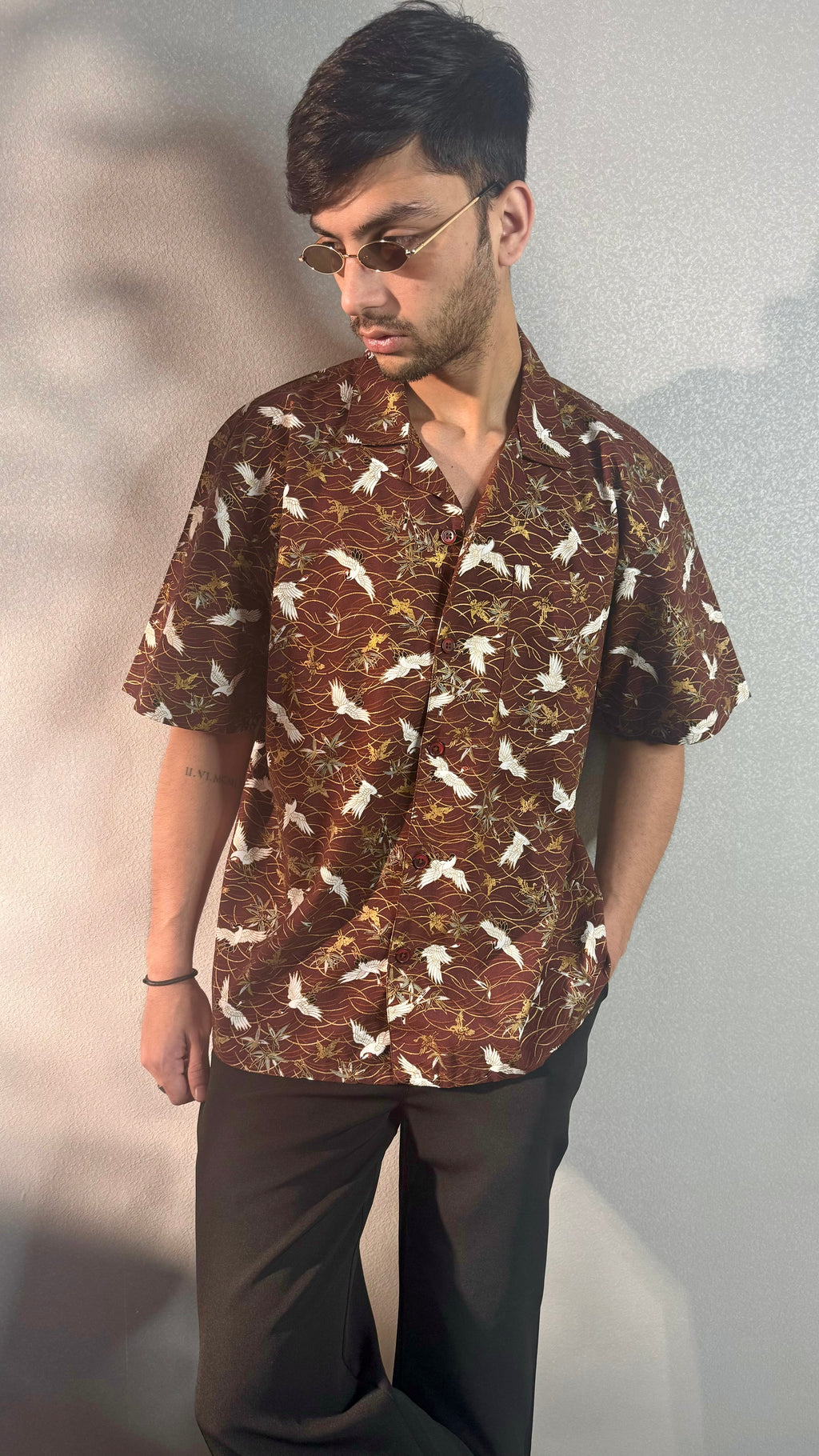 RIWYN Tranquil Swan in Brownland Structured Shirt