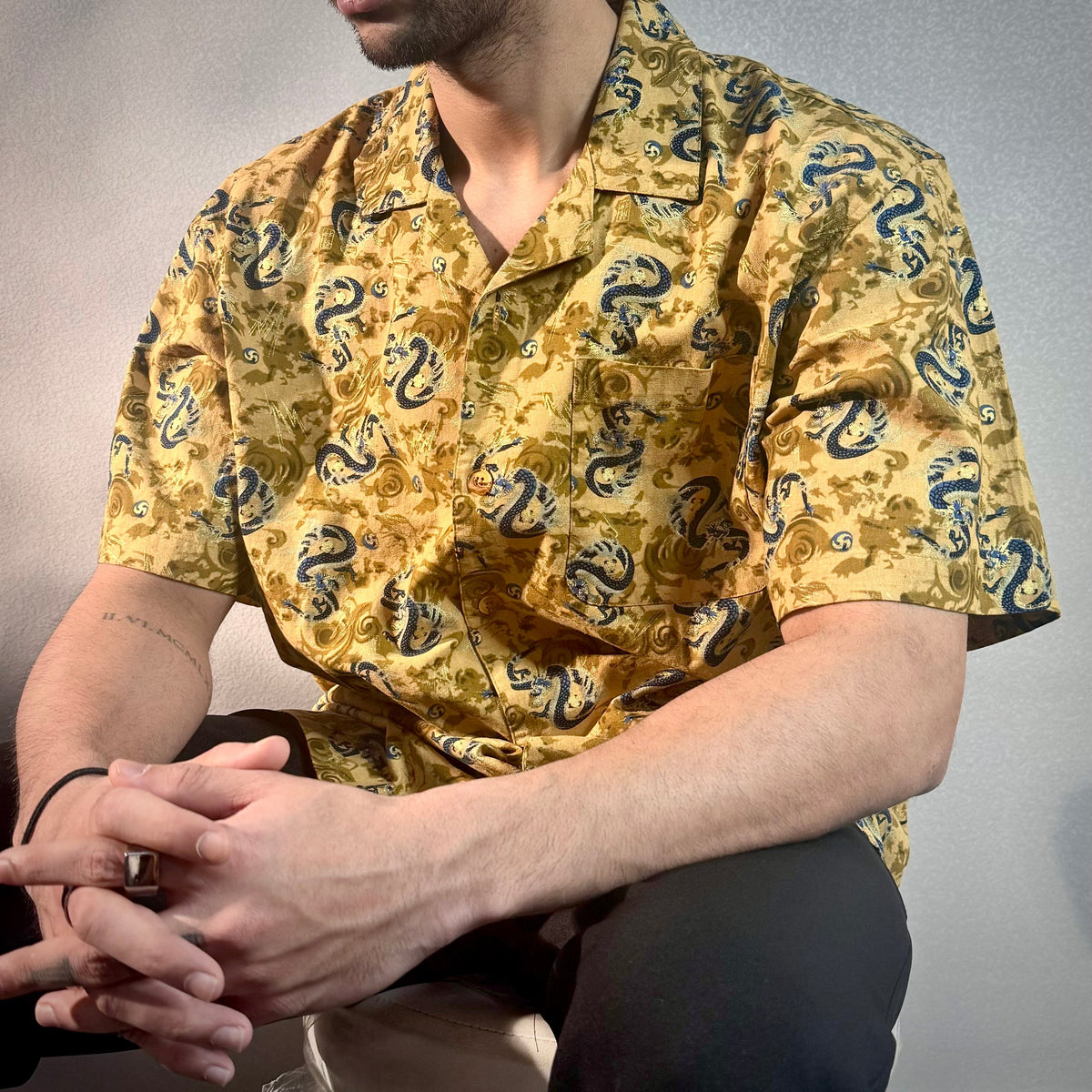 RIWYN Dragon Evil Eye Structured Shirt