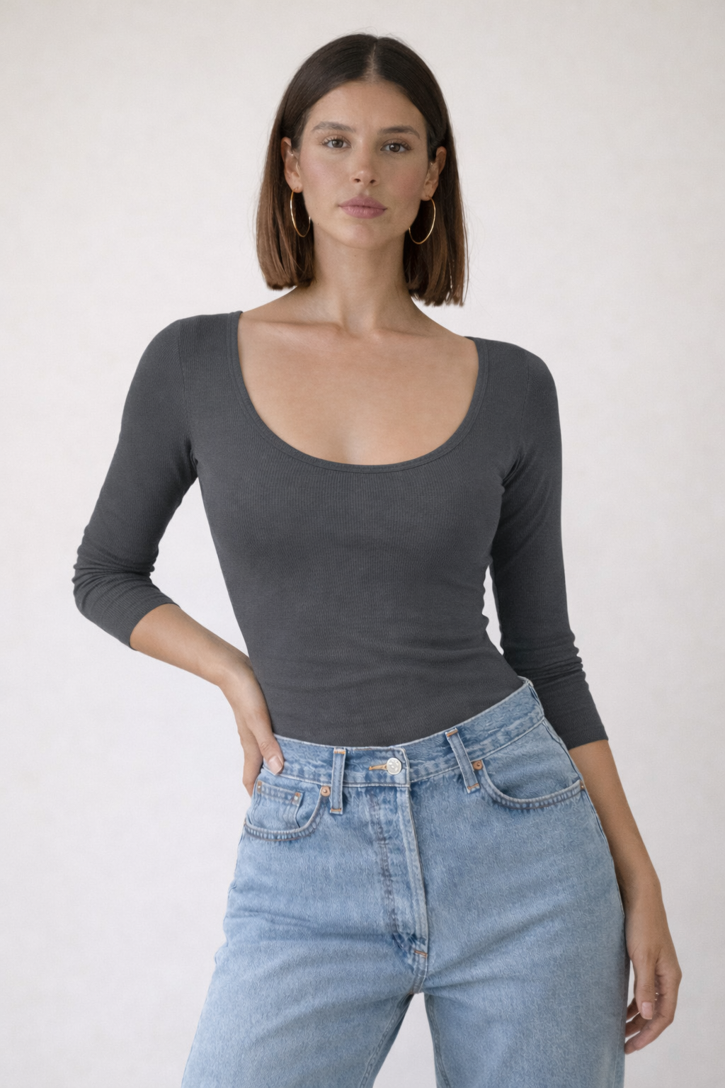 RǏWYÑ | Curve Contour Rib Fitted Top