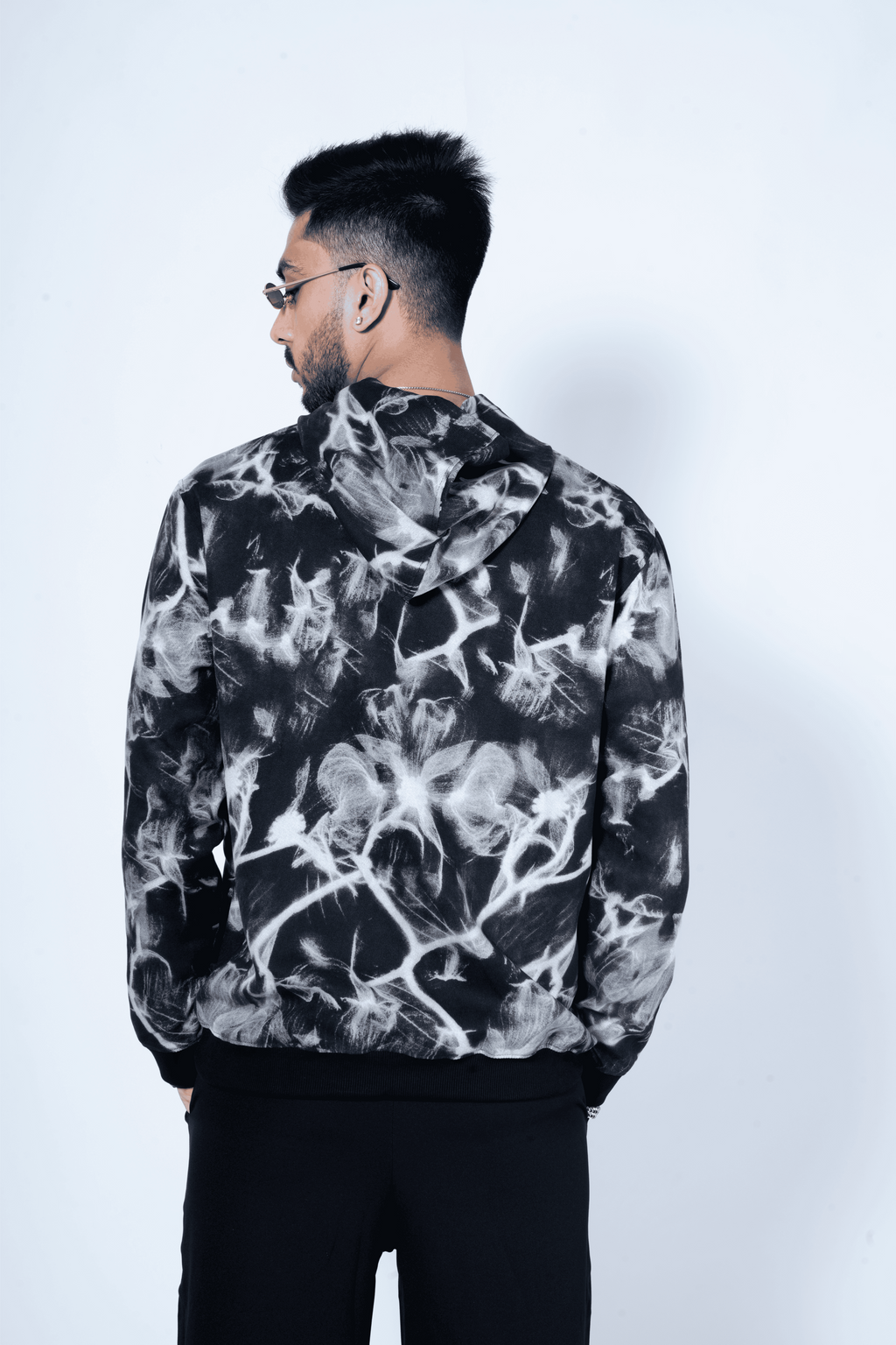 RǏWYÑ | Abstract Smoke Print Oversize Hoodie