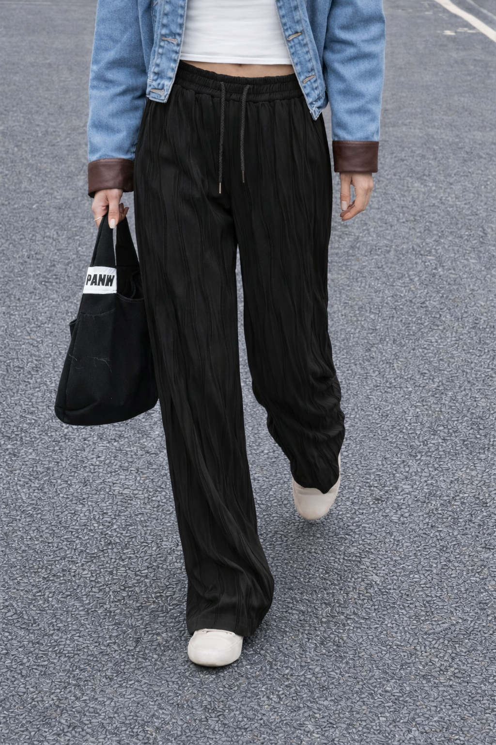 RǏWYÑ | Surface Wave Texture Baggy Joggers