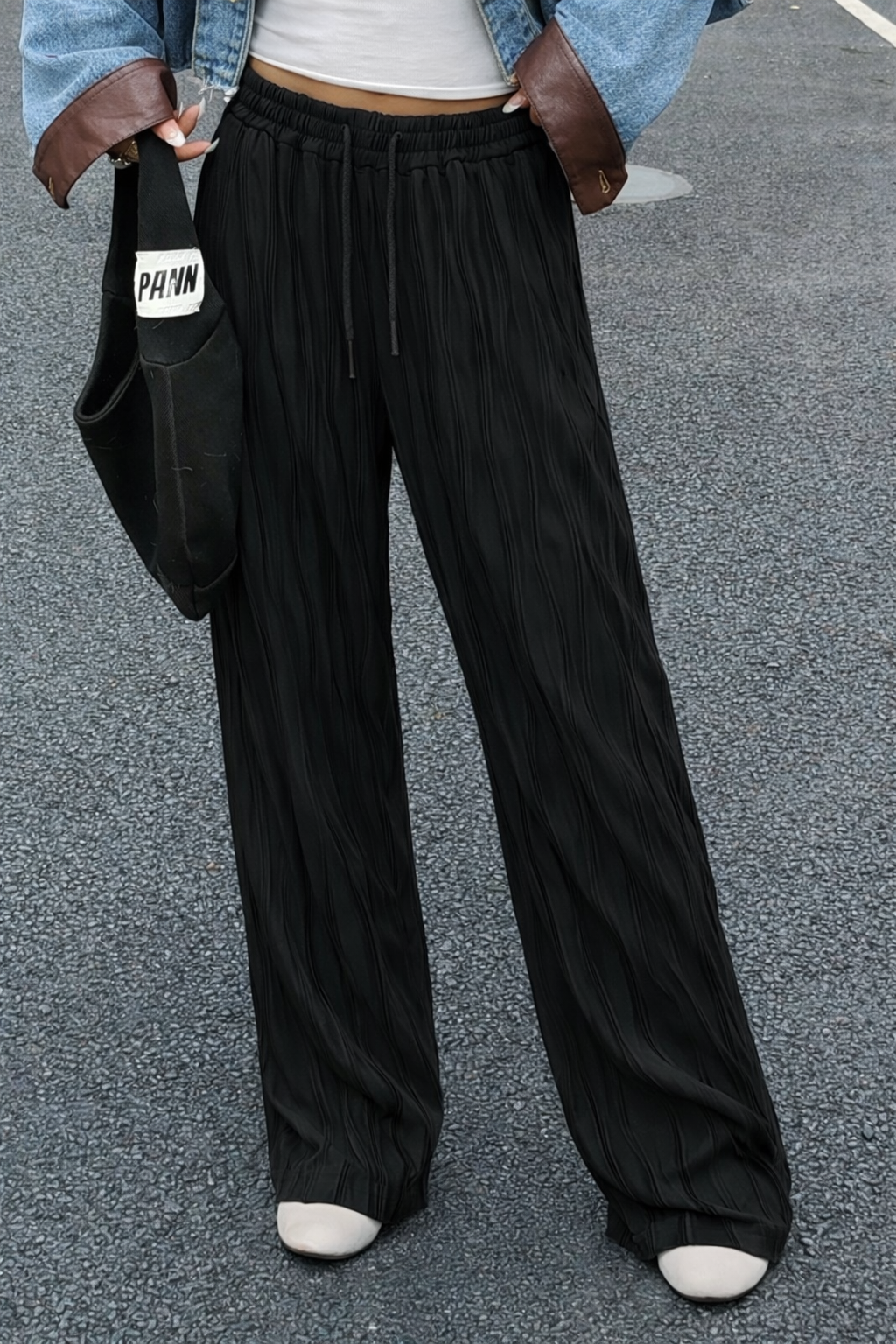 RǏWYÑ | Surface Wave Texture Baggy Joggers