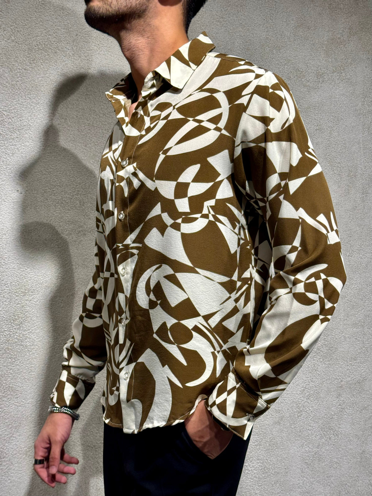 RIWYN Abstract Rhythm Print Full-Sleeves Shirt