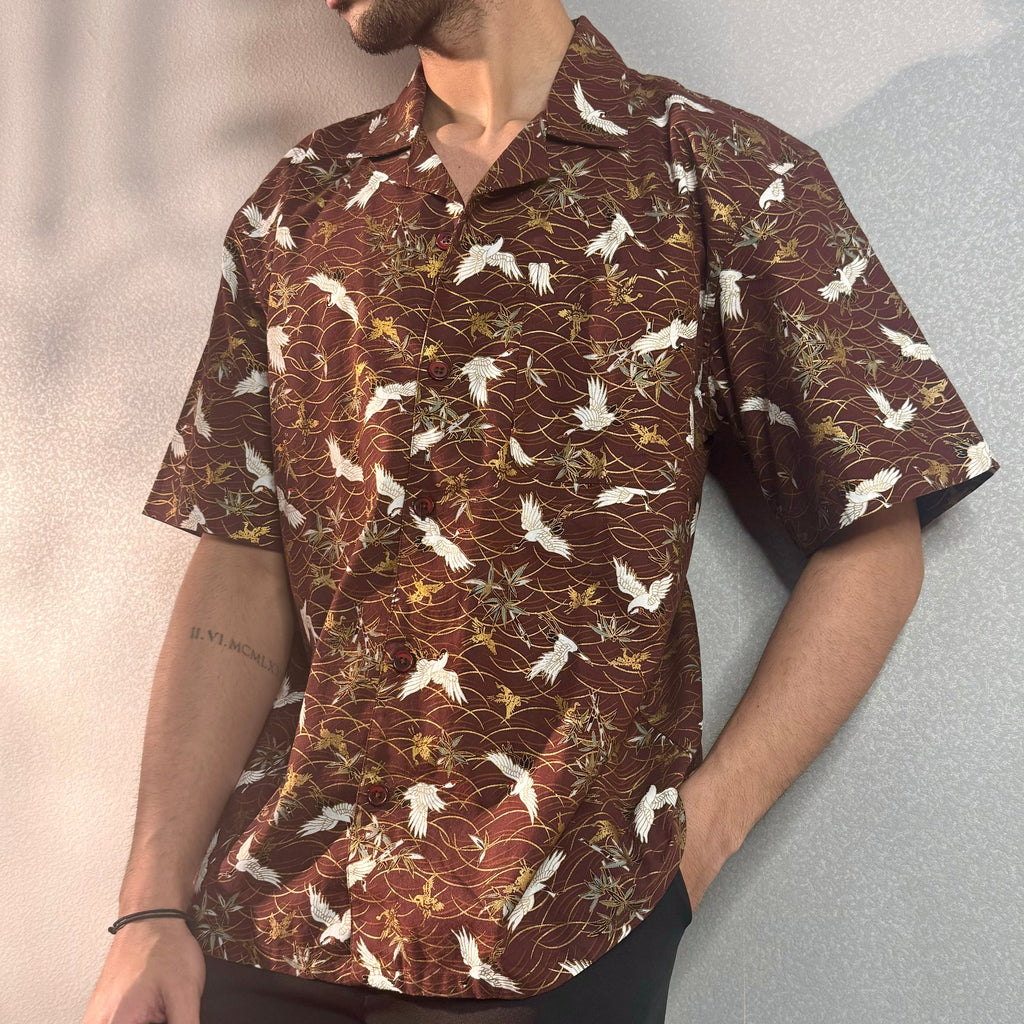RIWYN Tranquil Swan in Brownland Structured Shirt