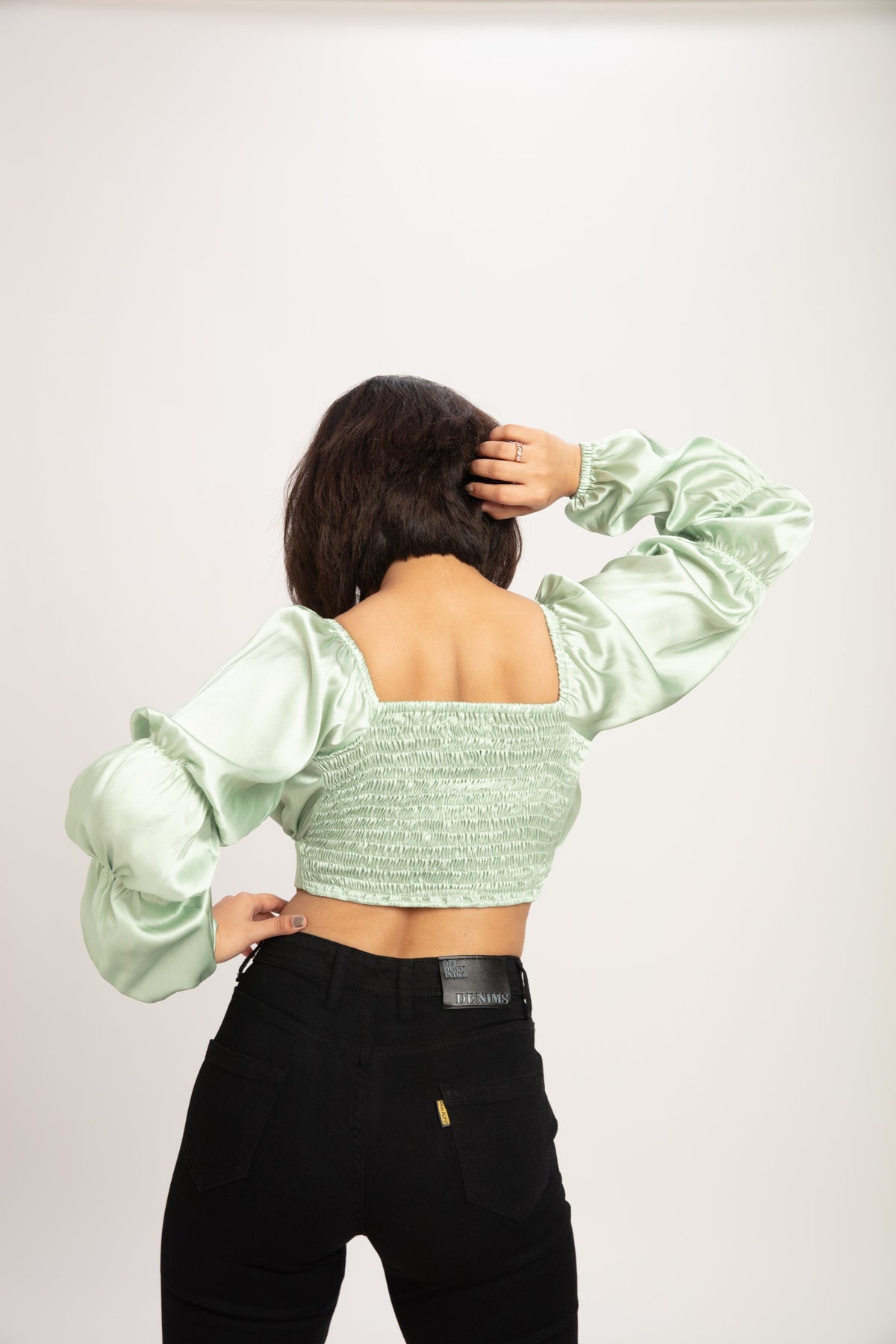 RǏWYÑ | Princess Sage Green Tiered Sleeves top