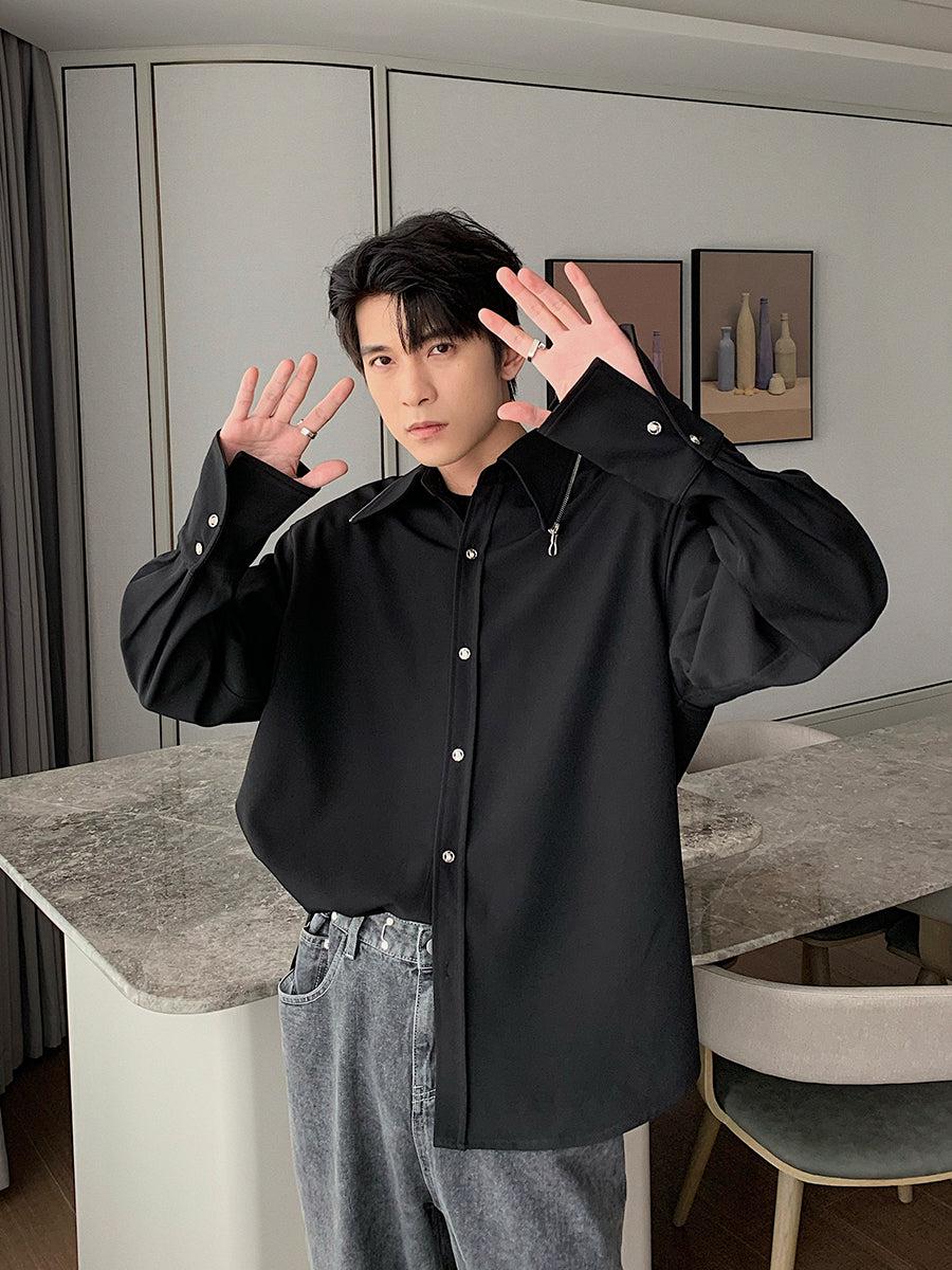 RIWYN Zip it up Collar Baggy Shirt