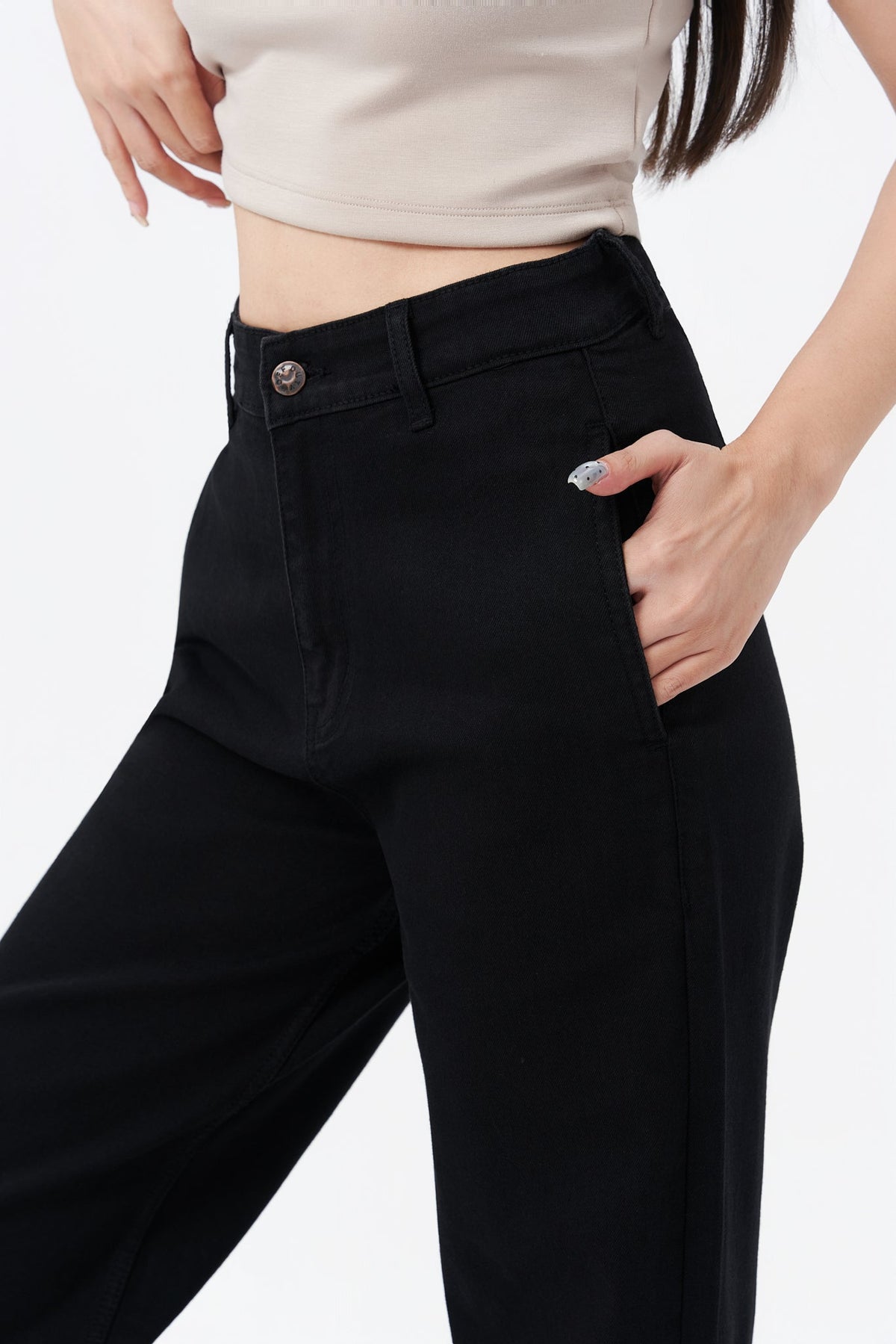 RǏWYÑ | Black Palazzo Fall Wide Leg High Rise Jeans