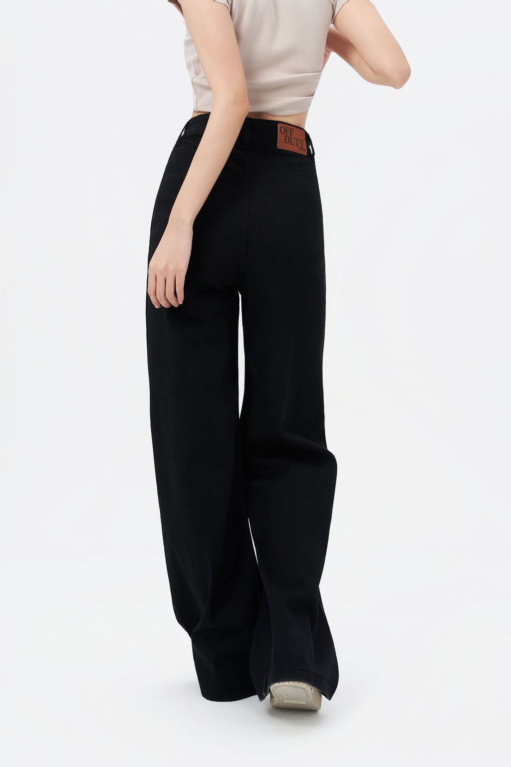RǏWYÑ | Black Palazzo Fall Wide Leg High Rise Jeans