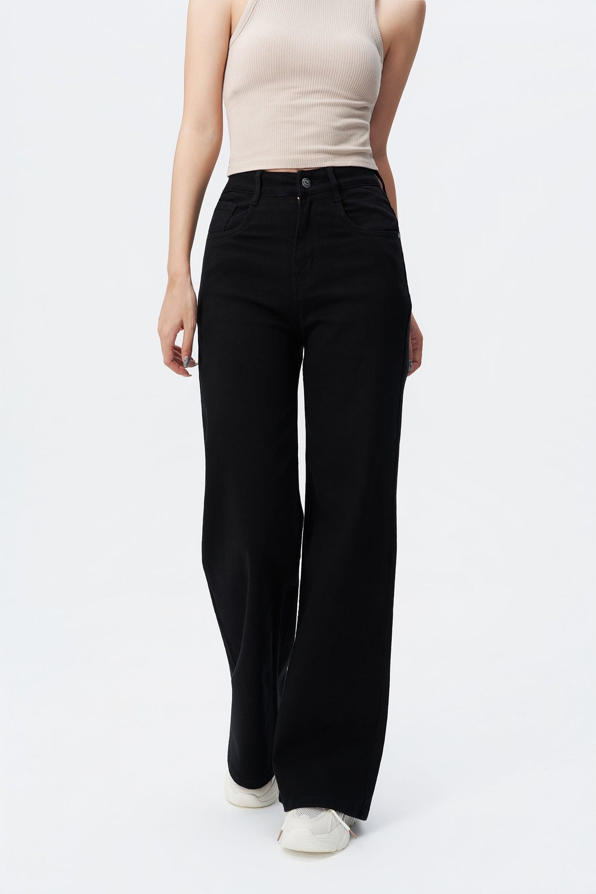 RǏWYÑ | Black Wide Leg High Rise Jeans