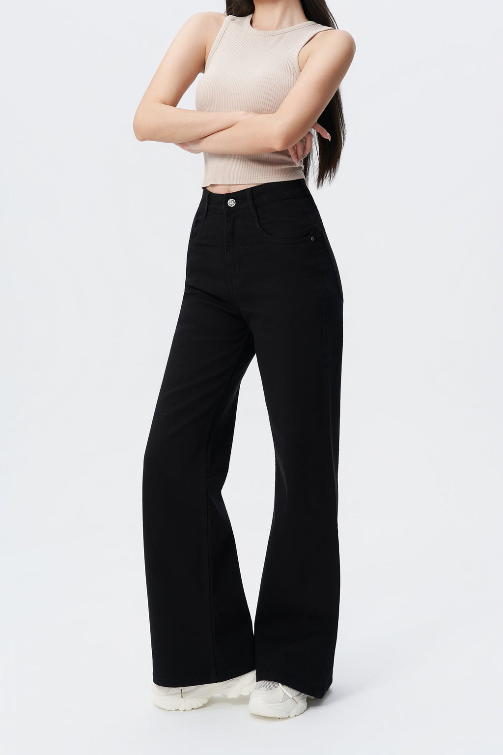 RǏWYÑ | Black Wide Leg High Rise Jeans