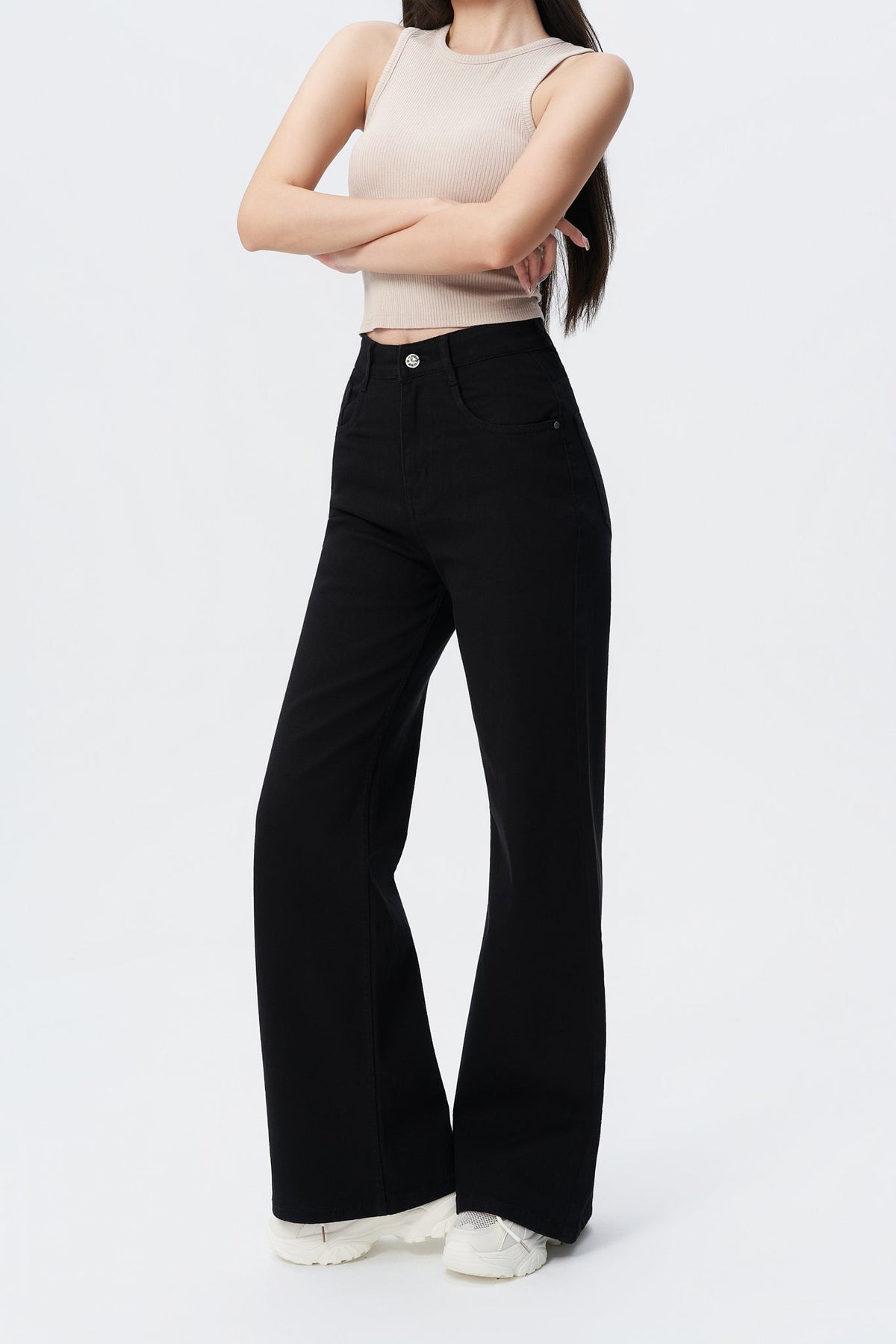 RǏWYÑ | Black Wide Leg High Rise Jeans
