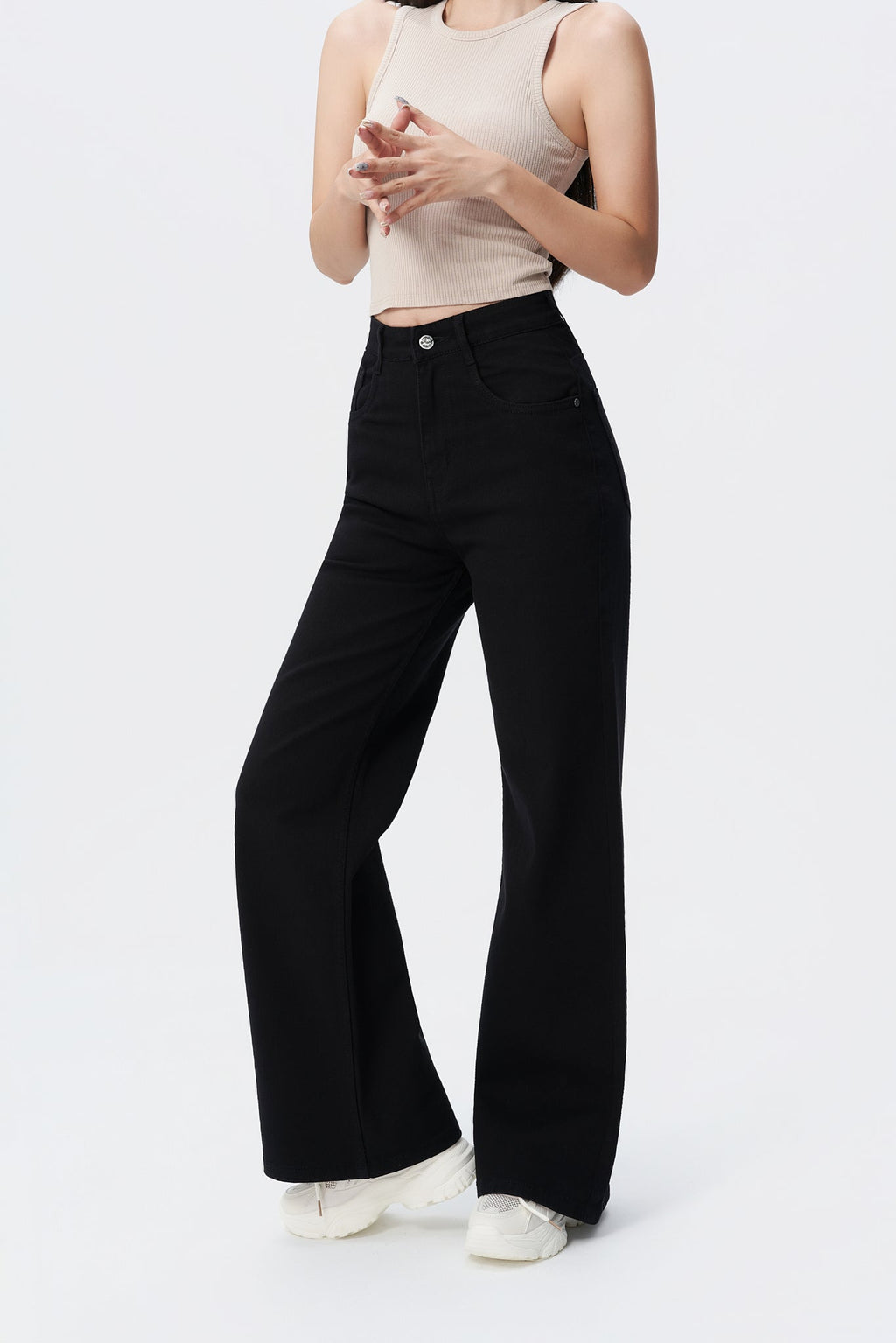 RǏWYÑ | Black Wide Leg High Rise Jeans