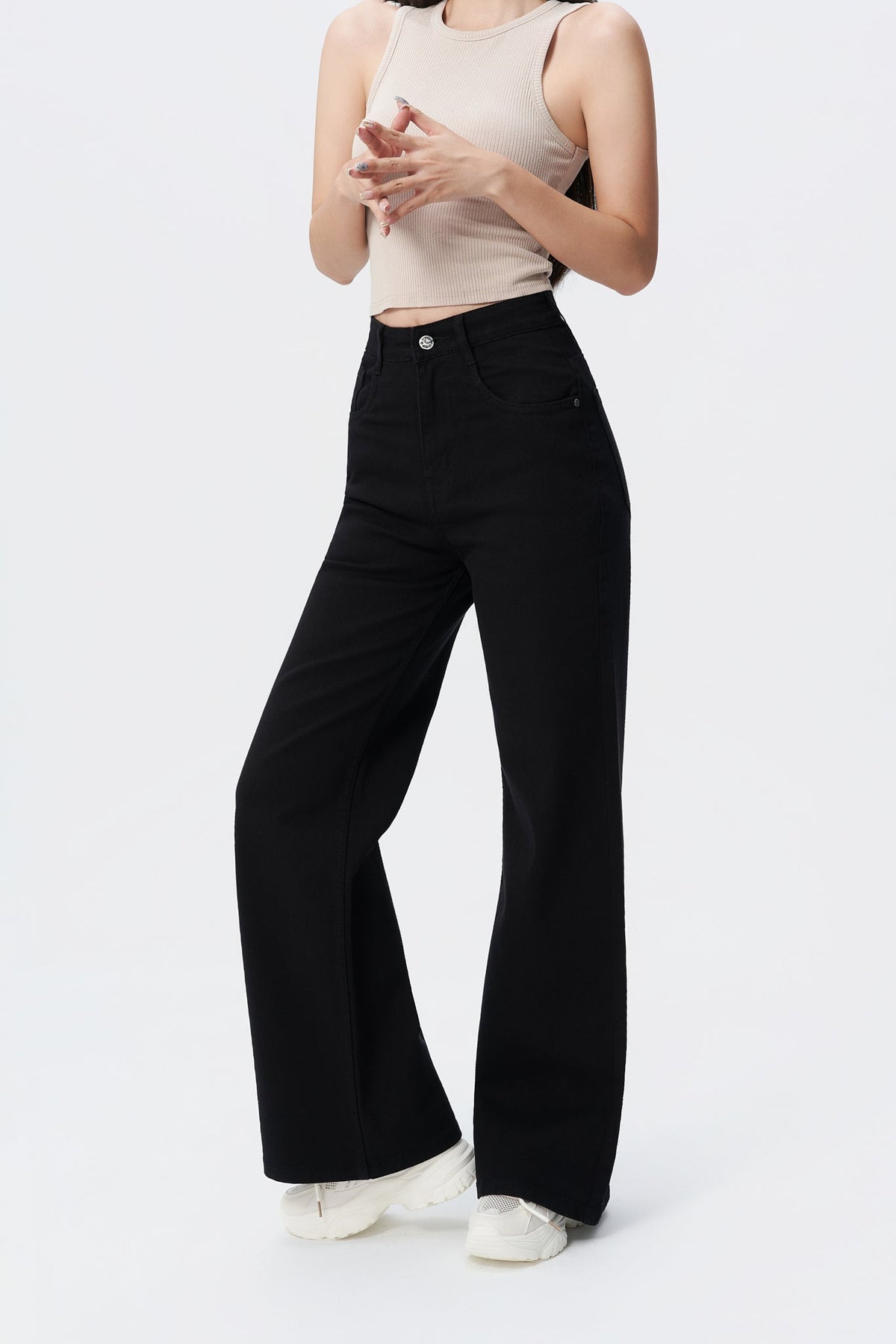RǏWYÑ | Black Wide Leg High Rise Jeans