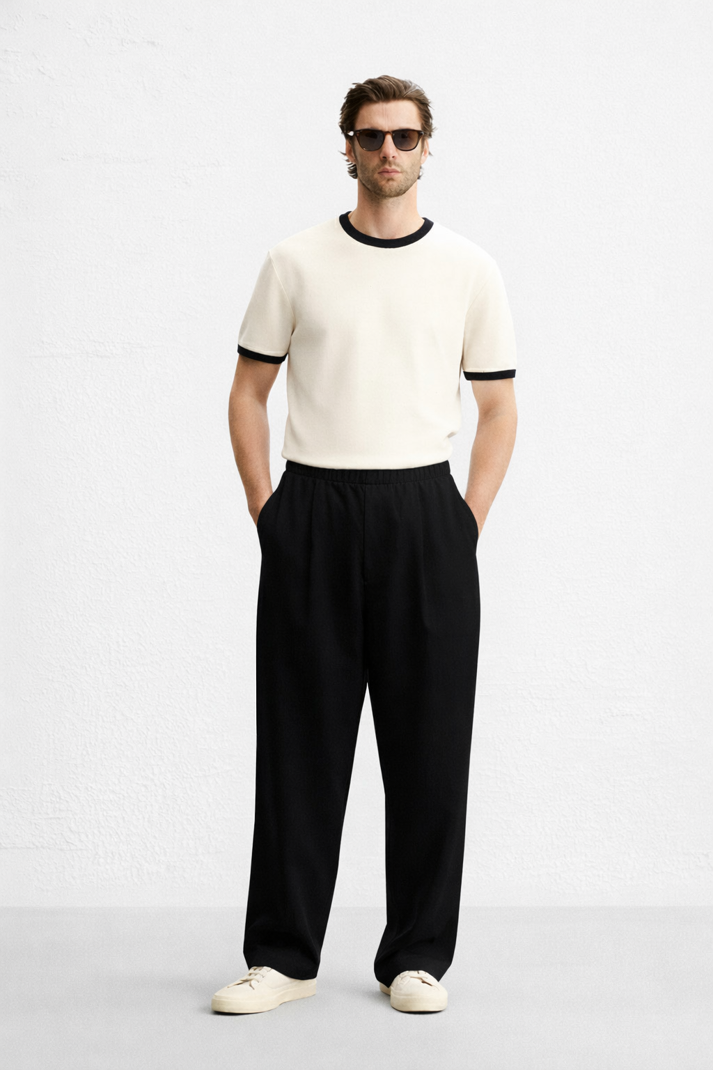 RIWYN Modern Basic Baggy Pants