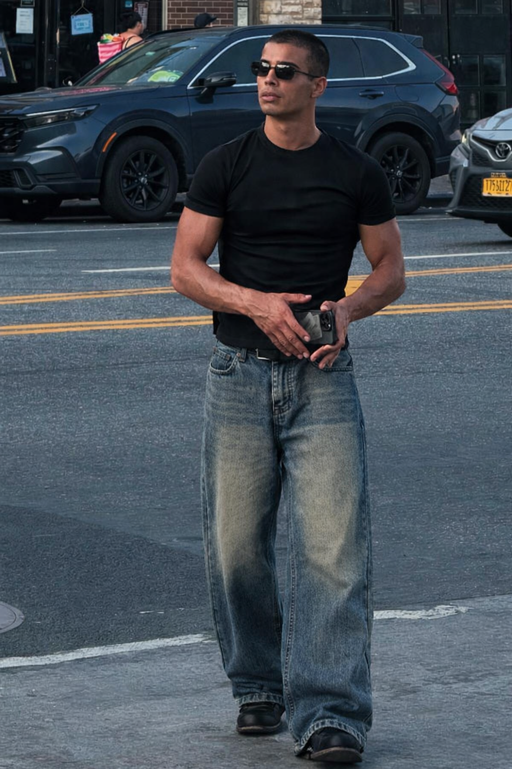 RIWYN Blue Screen Super Baggy Jeans