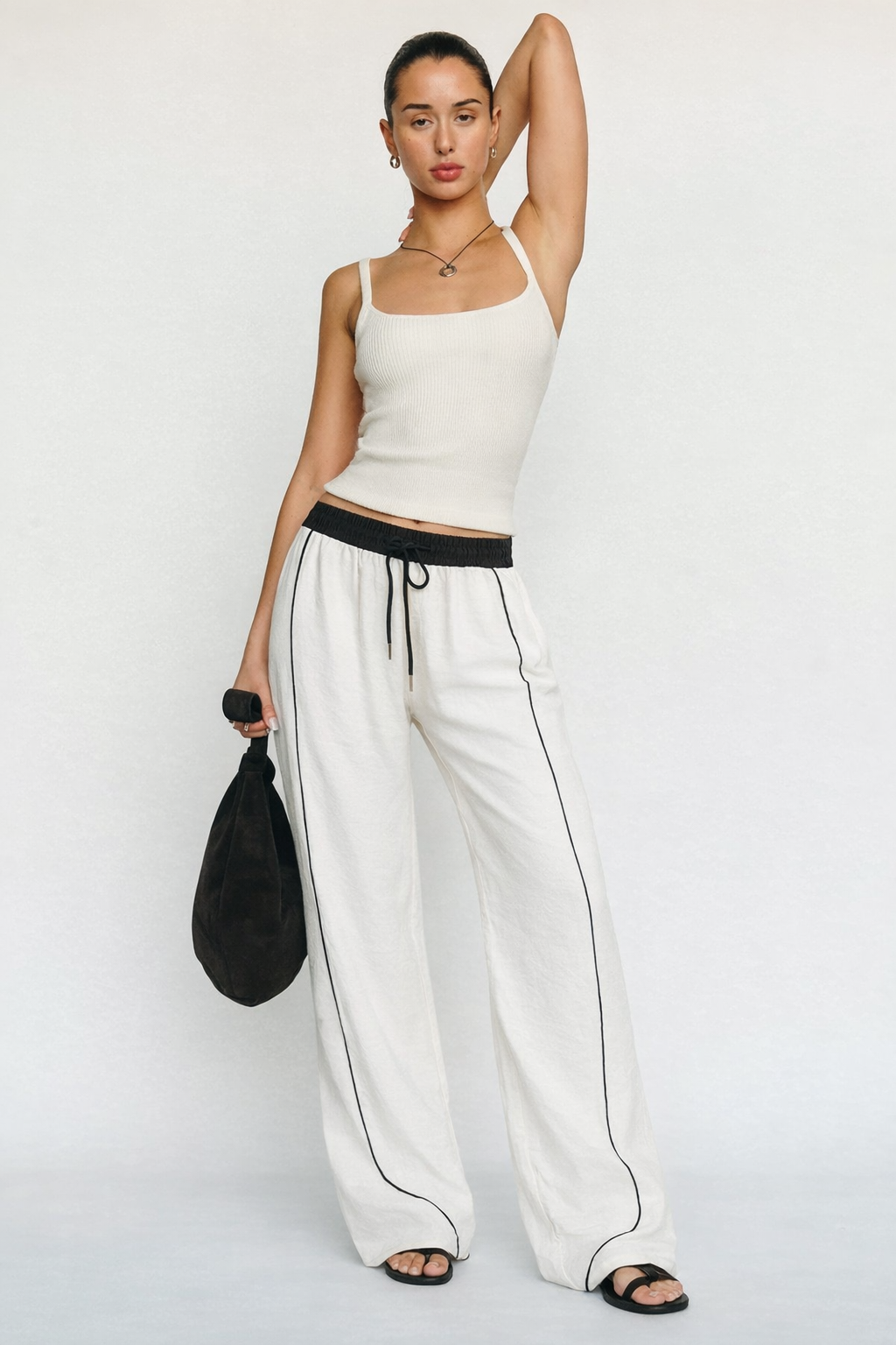 RǏWYÑ | Drawstring Wide Leg Pants