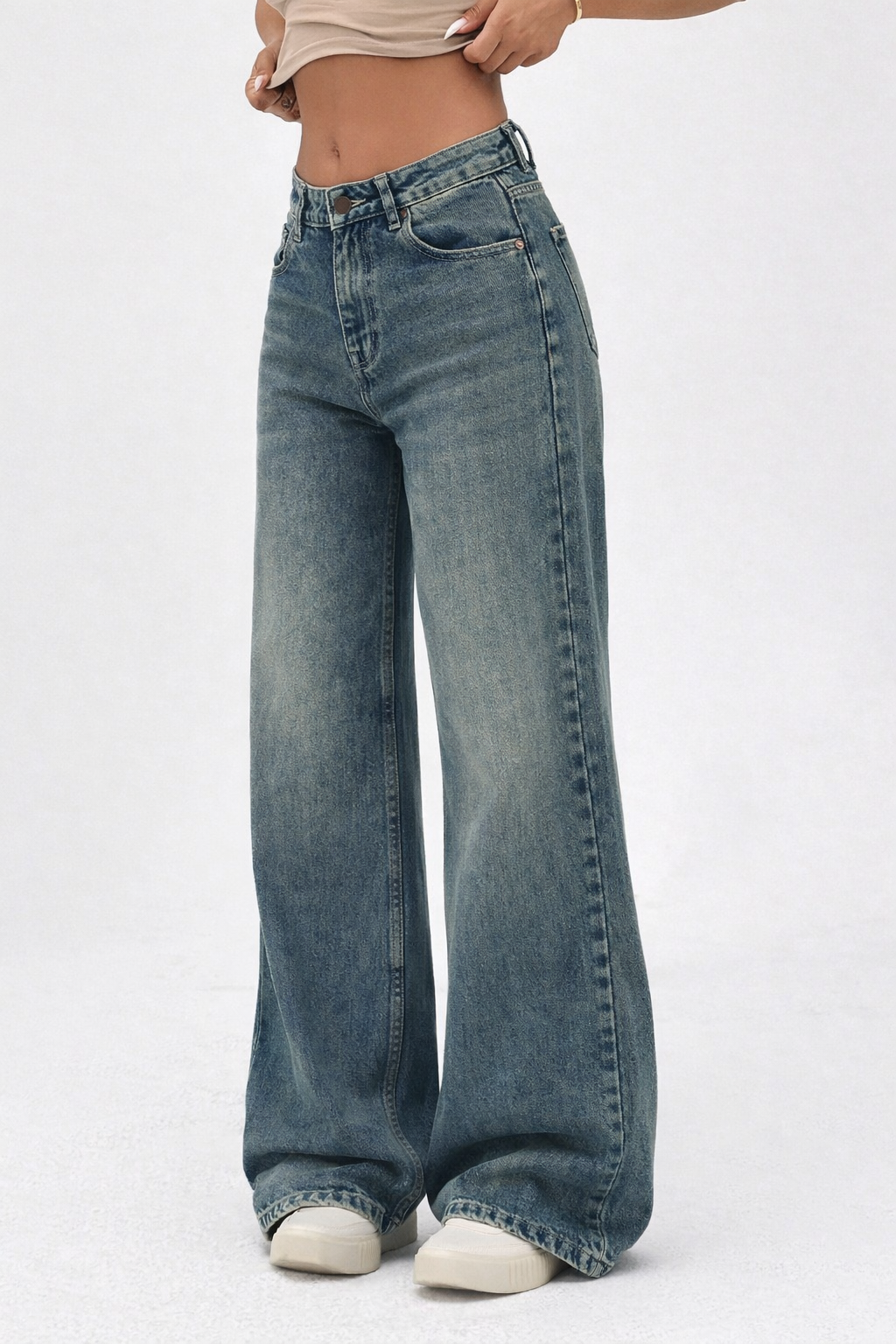 RǏWYÑ | Rust Dusk Fade Wide Leg Jeans