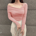 RǏWYÑ | Korean Way Overlpped Off-Shoulder Top