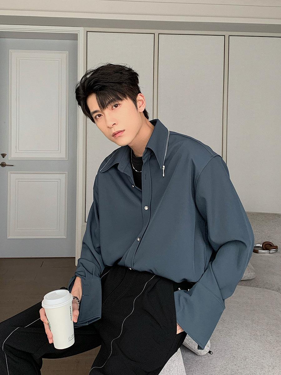 RIWYN Zip it up Collar Baggy Shirt
