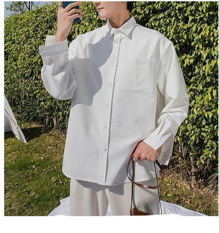 RIWYN Men baggy fit Korean style shirt