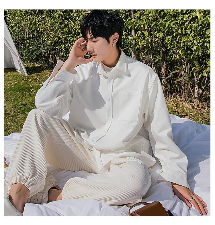 RIWYN Men baggy fit Korean style shirt