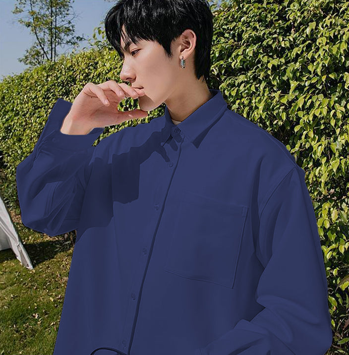 RIWYN Men baggy fit Korean style shirt