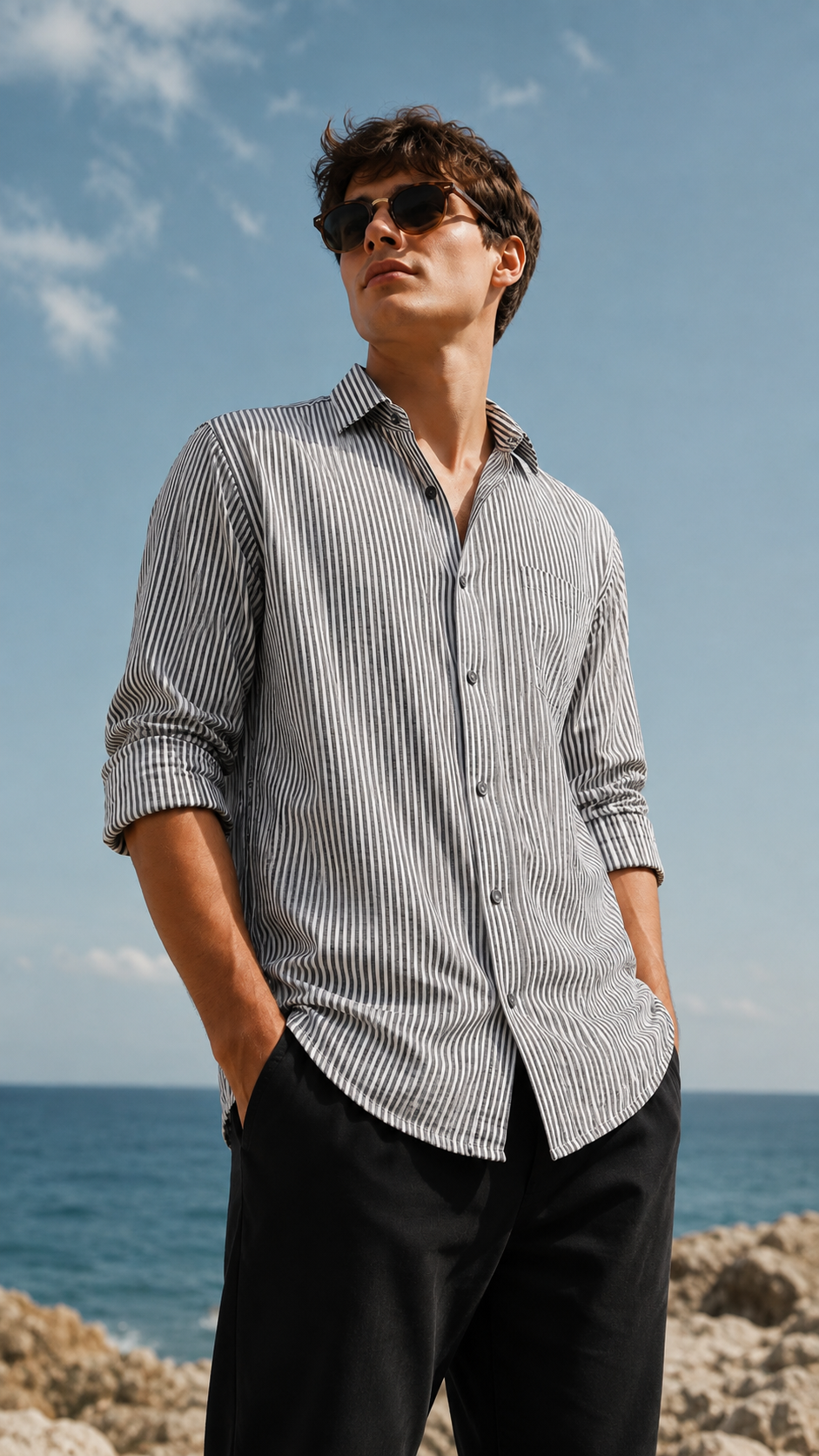 RIWYN Smart Stripe Relaxed Fit Shirt
