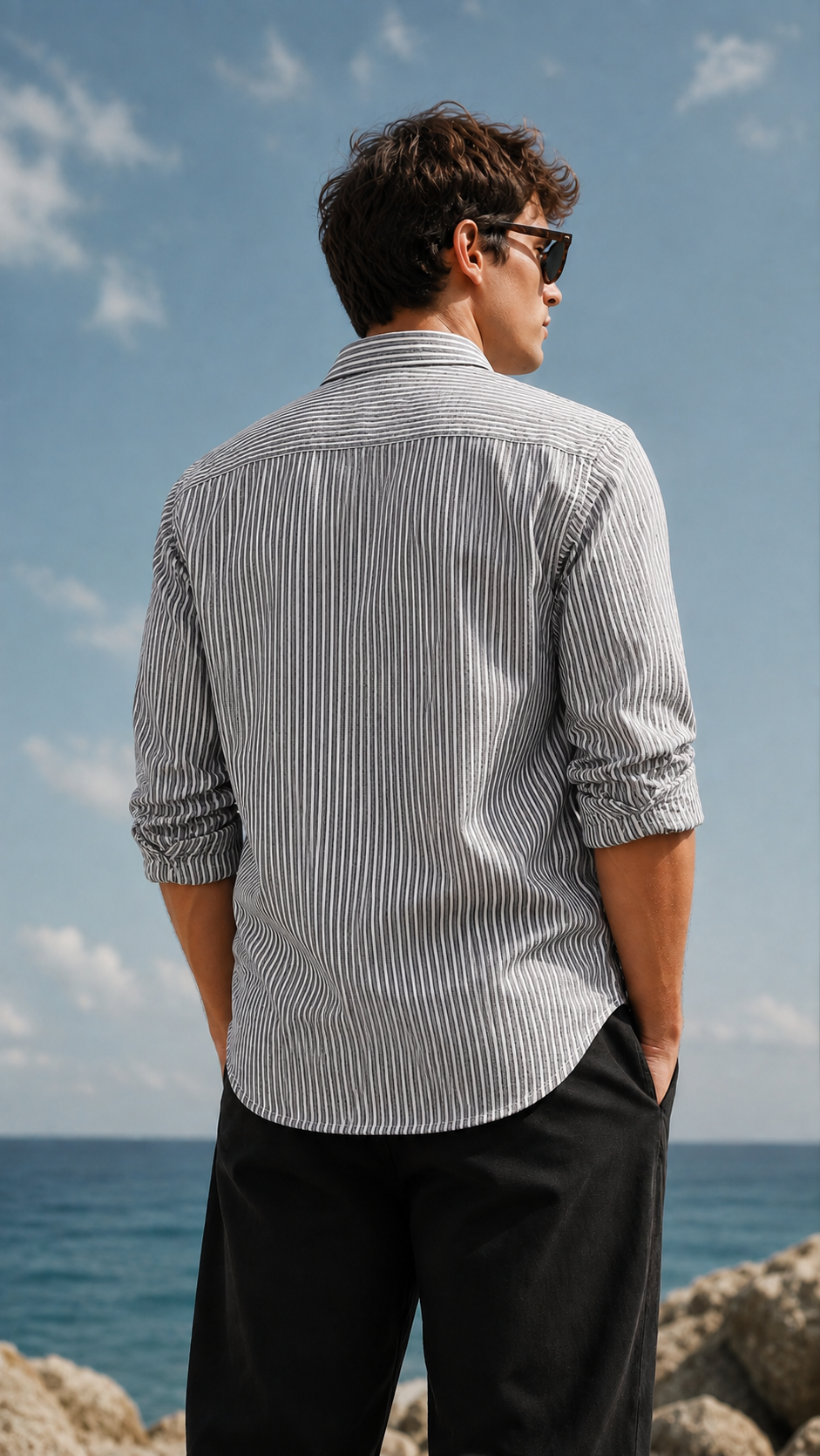 RIWYN Smart Stripe Relaxed Fit Shirt