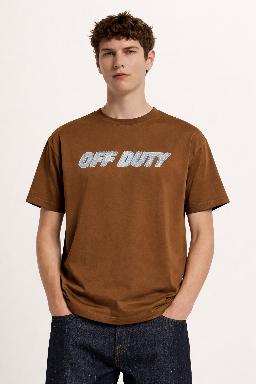 RIWYN Metallic Accent Graphic Tee