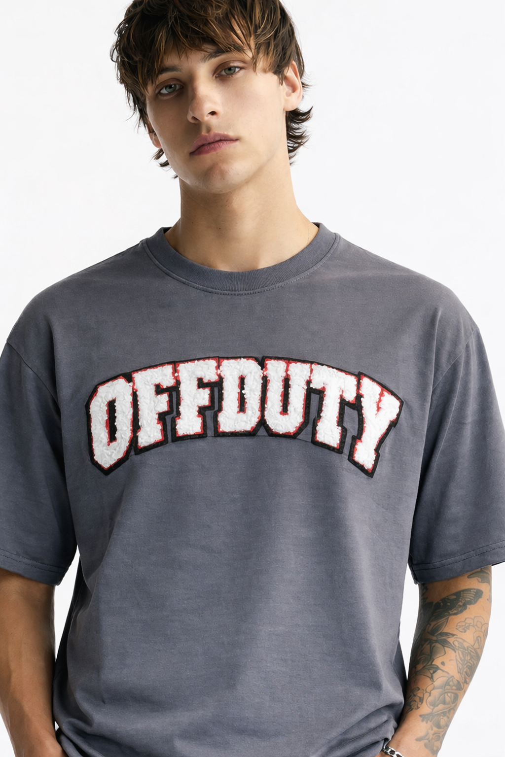 RIWYN Curved Terry Patch Graphic Tee