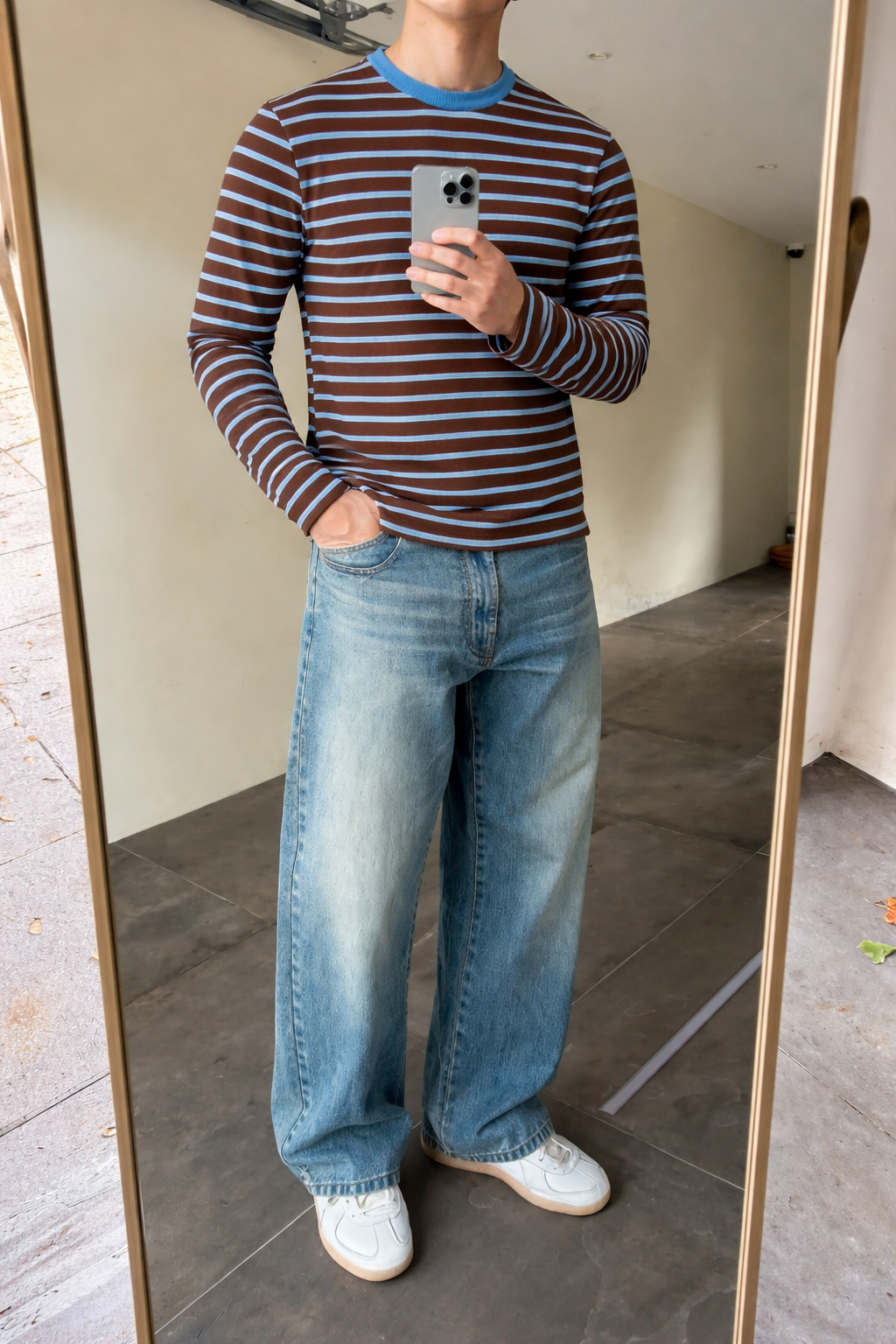 RIWYN Stripe Mode Long Sleeve Tshirt