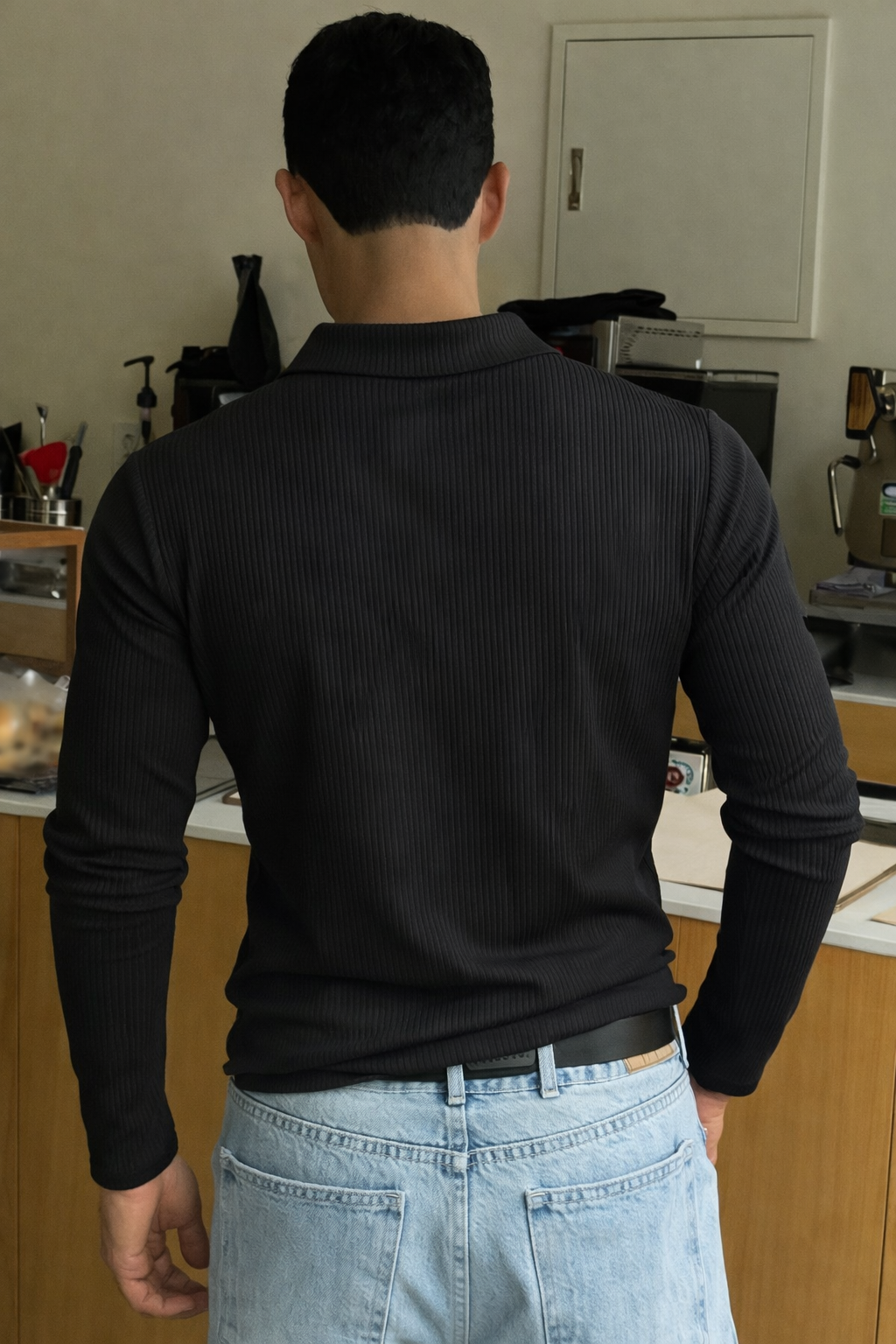 RIWYN Classic Ribbed Full-Sleeve Polo