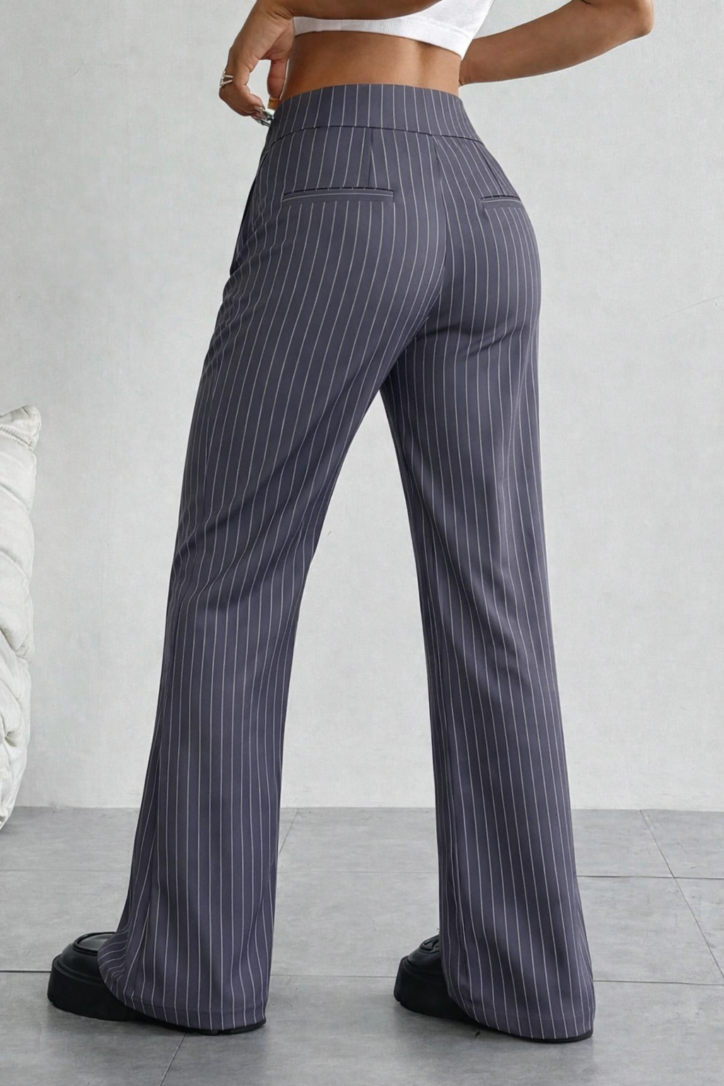 RǏWYÑ | Off Front Pleat Tailored Trousers