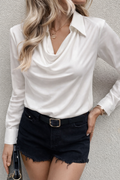 RǏWYÑ | Cowl Neck Collared Blouse