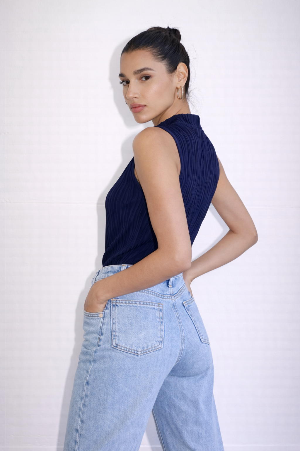RǏWYÑ | Soft High Neck Textured Top