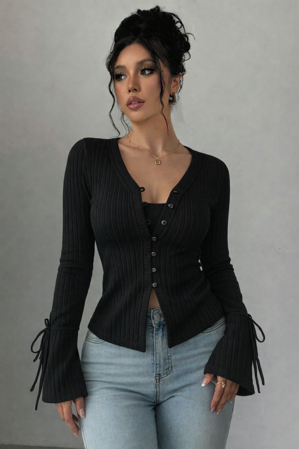 RǏWYÑ | Charm Knit Cardigan Top
