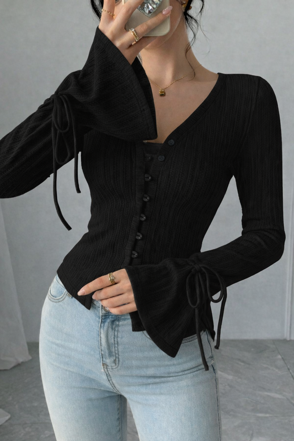 RǏWYÑ | Charm Knit Cardigan Top