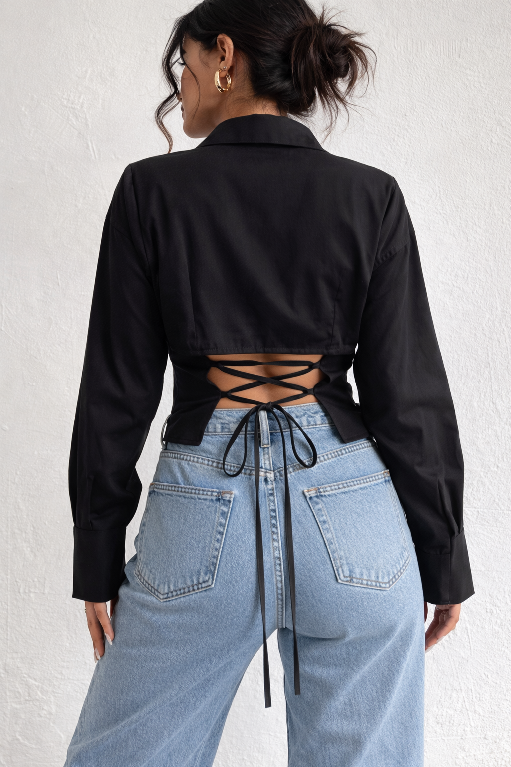 RǏWYÑ | Boyfriend Oversized Tie Up Shirt