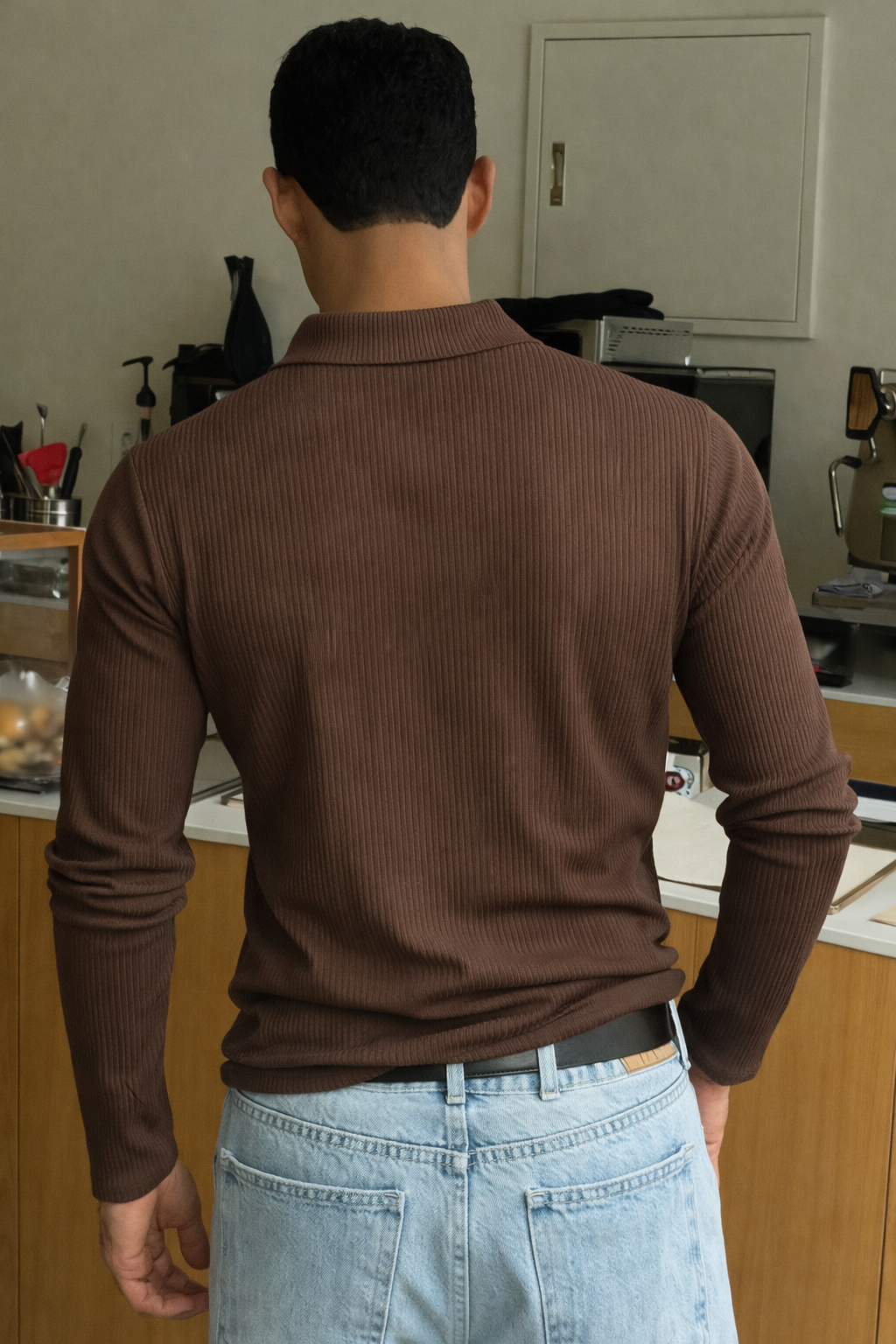 RIWYN Classic Ribbed Full-Sleeve Polo